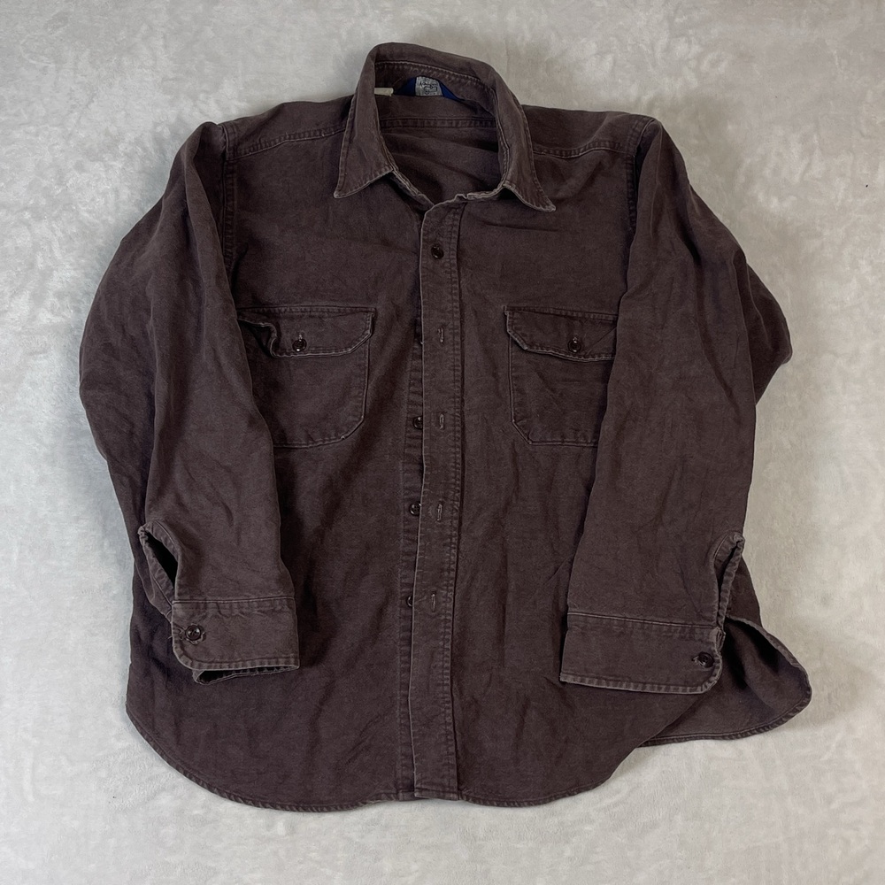 Woolrich Men's Brown Corduroy Button Up Shirt Size XL Made in USA Vintage 90s